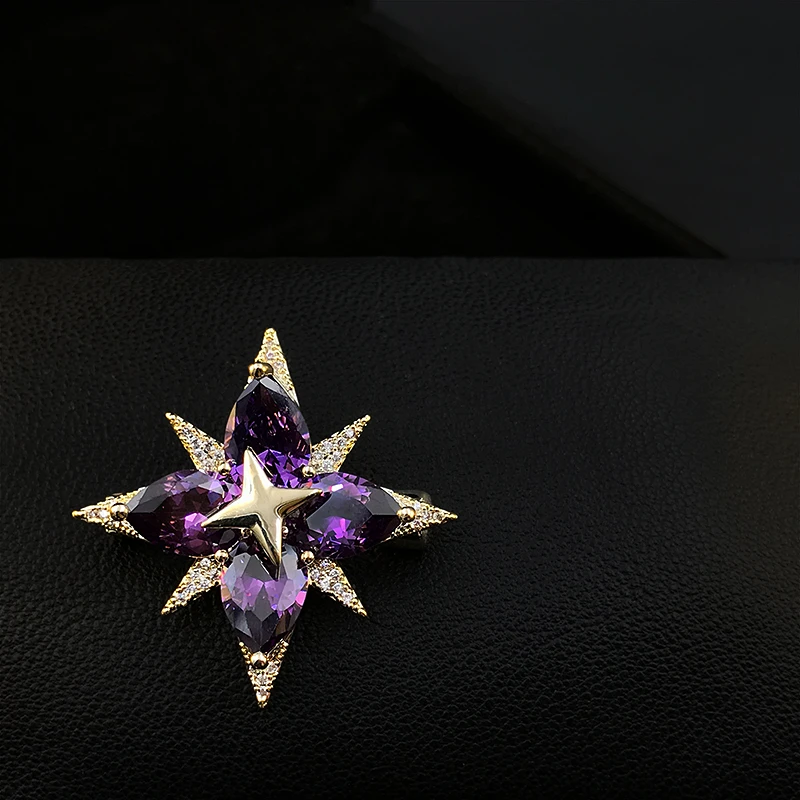 Brooch Asterism Pin Women's Luxury Sexy Jewelry Shiny Suit Accessories Fixed Decoration Anti-Exposure Neckline Buckle Gifts 5262
