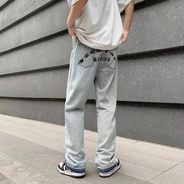 Acheter Jean Baggy rétro pour Homme Y2K Goth, vêtements pour