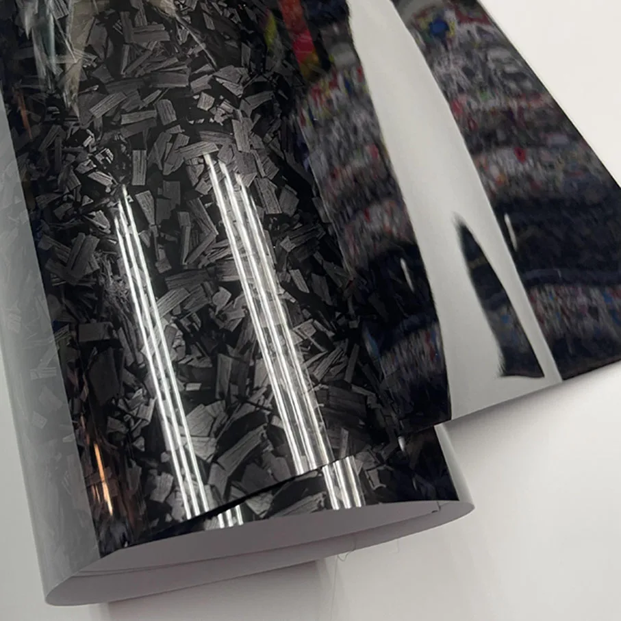 High Glossy black blue silver red Forged Carbon Fiber Vinyl Wrap