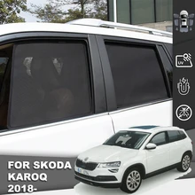 

For Skoda Karoq 2017-2022 Magnetic Car Sunshade Front Windshield Mesh Frame Curtain Baby Rear Side Window Sun Shade