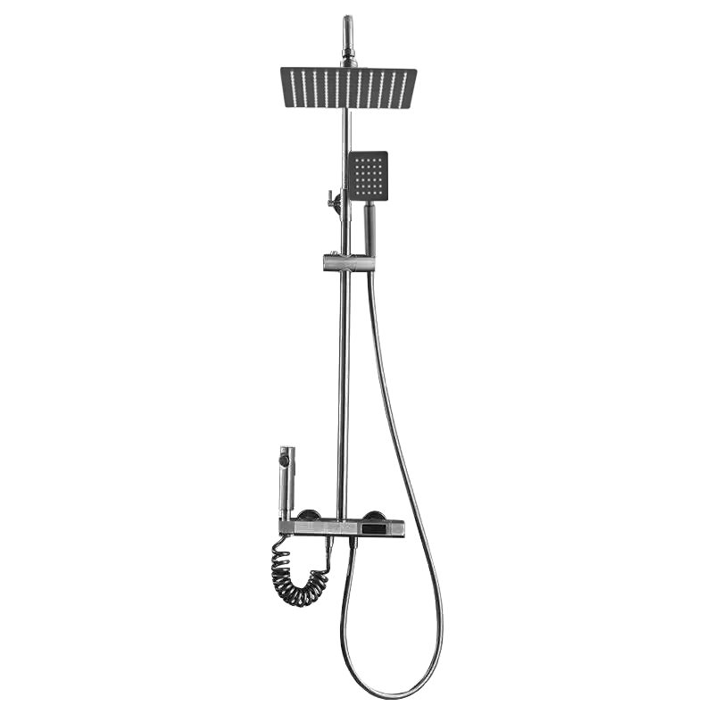 Shower Set Bathroom Household Intelligent Digital Display Hot and Cold Key Piano Style Faucet Shower Booster