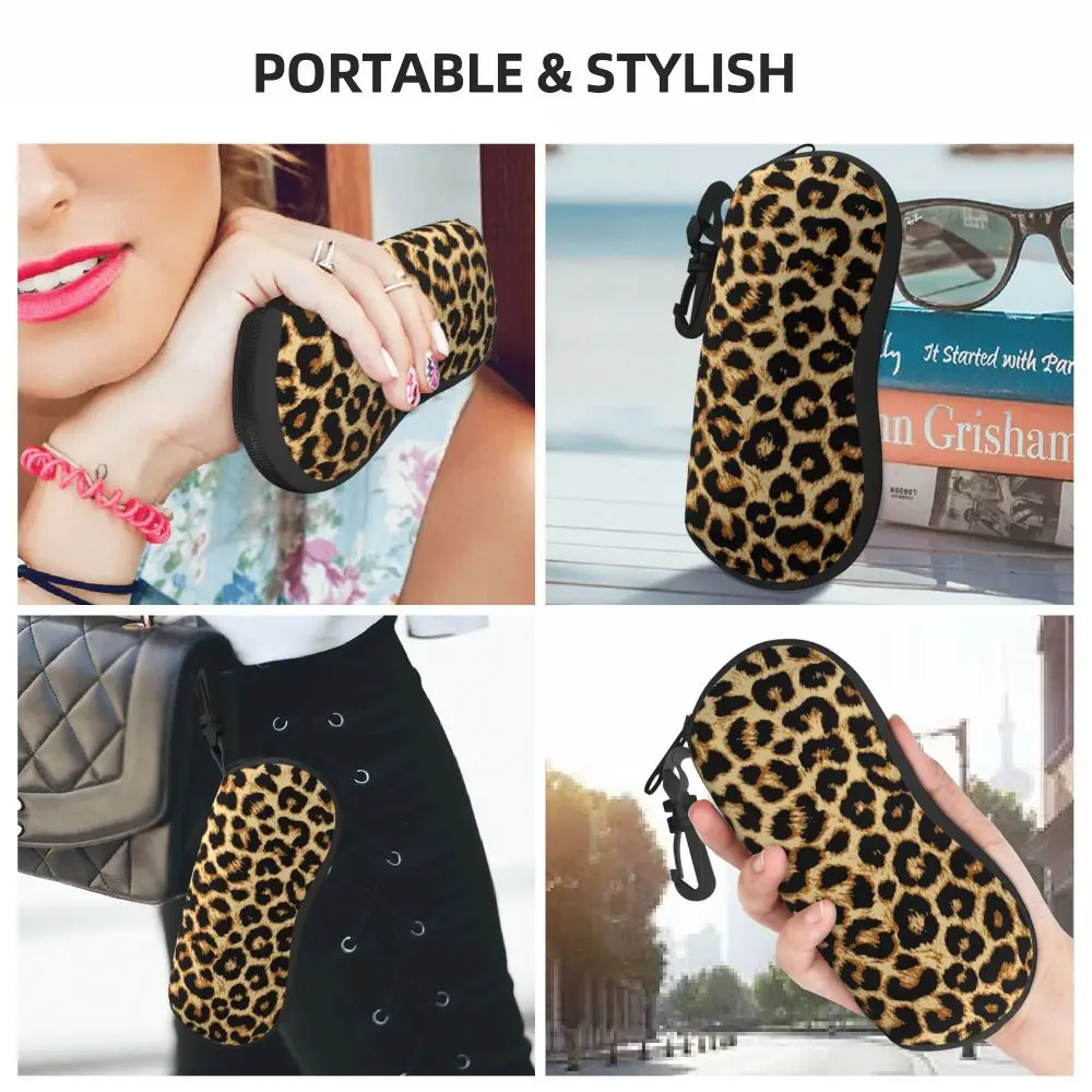 Étui à Lunettes Cuir Léopard - 18x12cm | Protection Anti-Rayures | Portable Et Léger | Cadeau Pratique