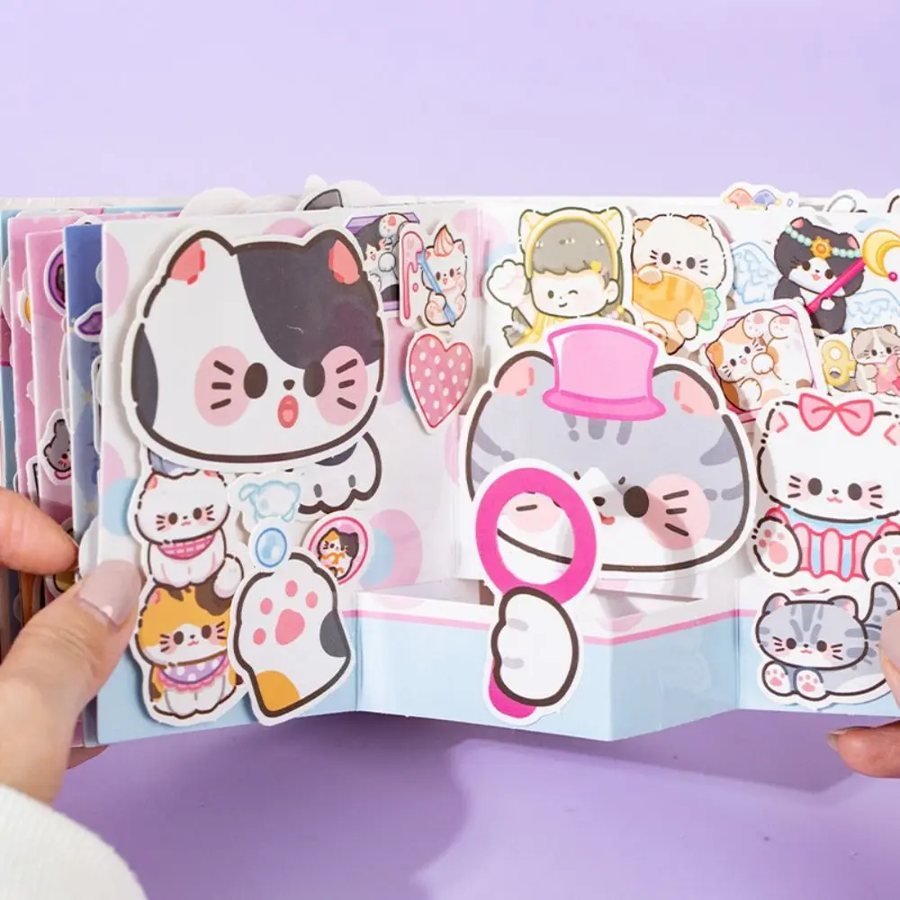 

Anime Activity Books Kitty Quiet Book Toys Paper Handmade DIY Kids Busy Book Toy Cartoon Toy Cat Sticker Book Birthday Gift