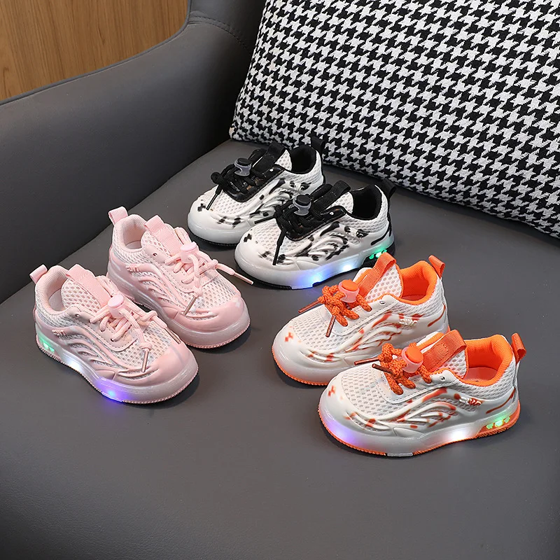 

Детская модная обувь для мальчиков и девочек, женская повседневная обувь, весна и осень, дышащая детская сетчатая обувь