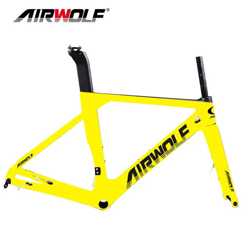 

Airwolf 700c Carbono Road Bike Frame Aero Disc Brake Di2 or Mechanical OEM Painting and Logo T1000 Toray Bicycle Carbon Frameset