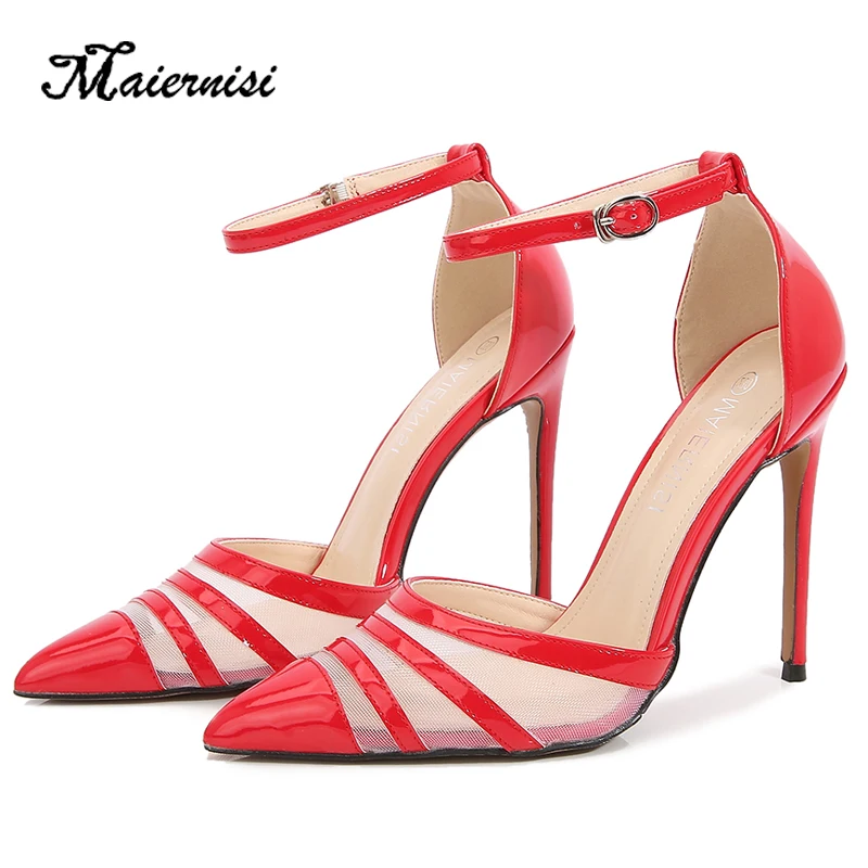 High Heel Pumps Design Strap Design Transparent Brand Large Size Sweet