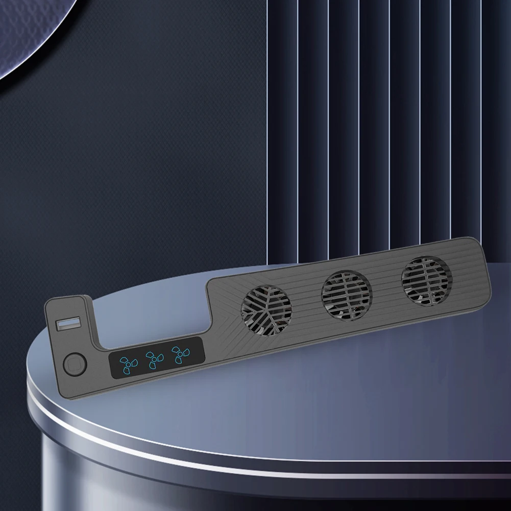 Cooling Fan 9500RPM Efficient Cooling System with 3 Fans Game Accessories 3 Fan Speed Setting for PS5 Slim Console
