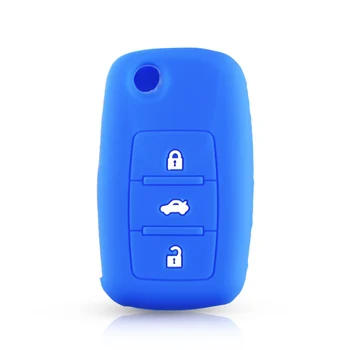 Cover Chiave telecomando per VW Golf Bora Jetta POLO GOLF Passat Skoda Octavia A5 Fabia SEAT Ibiza Leon - KEYYOU custodia portachiavi in gomma per auto Shell Fob per VW Golf Bora Jetta POLO