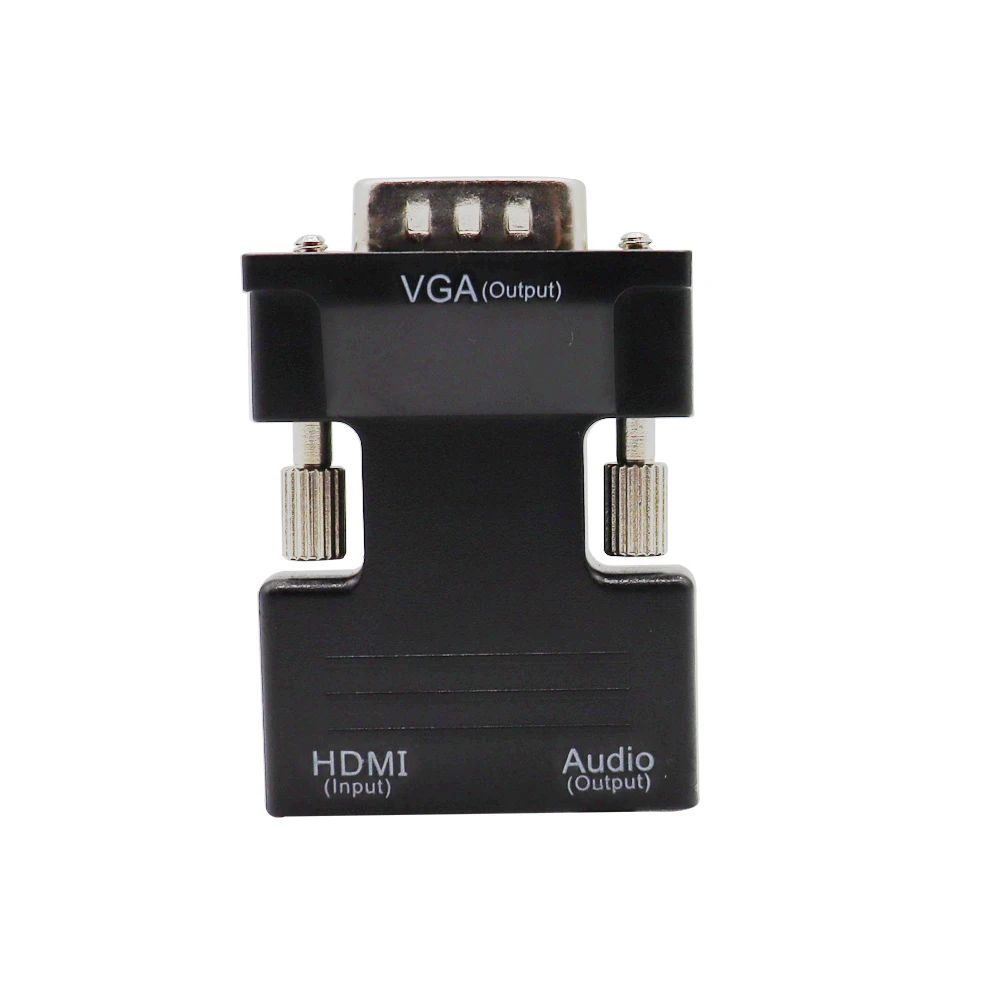 Convertidor de 1080P HDMI a VGA macho, adaptador de Cable de Audio auxiliar  de 3,5mm, salida de vídeo para PC, portátil, TV Box, proyector