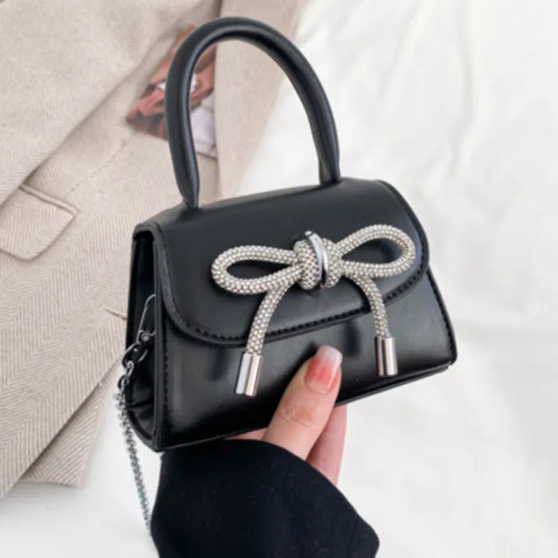 Shoulder Tie Bow Bag New Handheld Small Popular Chain Crossbody Casual Handbag For Woman High-Quality Messenger Versatile Luxury