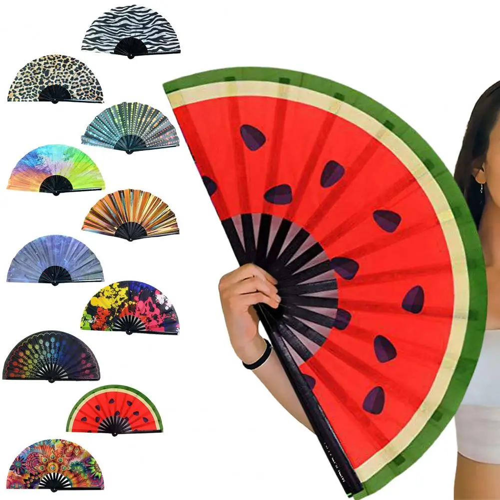 Folding Fan Folding Fan Floral Leopard Starry Sky Print Dance Fan Stylish Handheld For Parties Festivals Performance Women