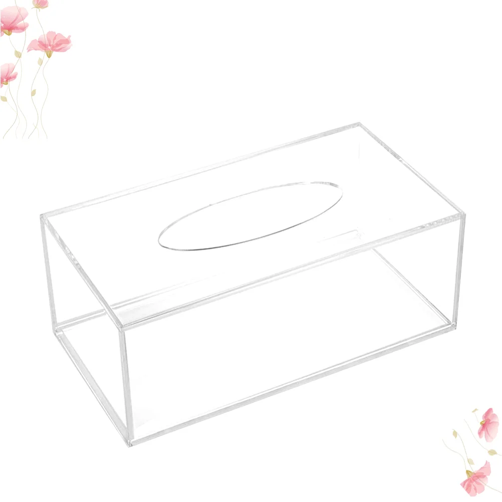 Clear Acrylic Tissue Box Holder Simple Rectangular Paper Napkin Cointainer Oragnizer for Car Home End Table 3