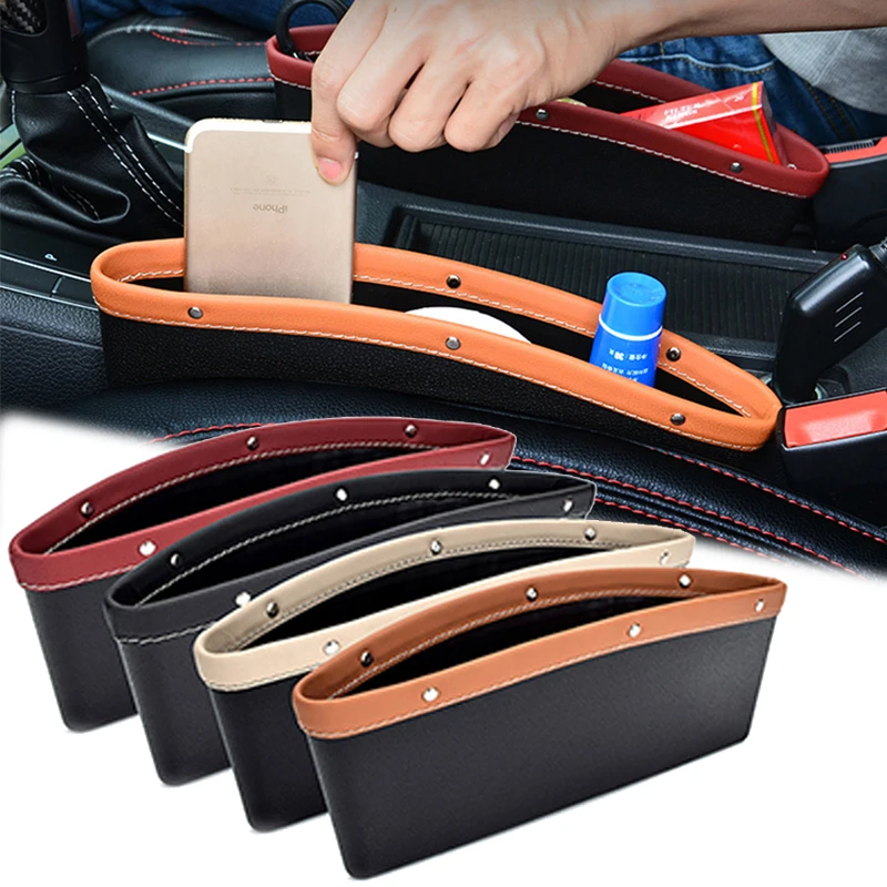 

PU Leather Car Organizer Storage Car Seat Slit Gap Pocket Universal Driver Seat Catcher Cup Holder Car Interior Accessories