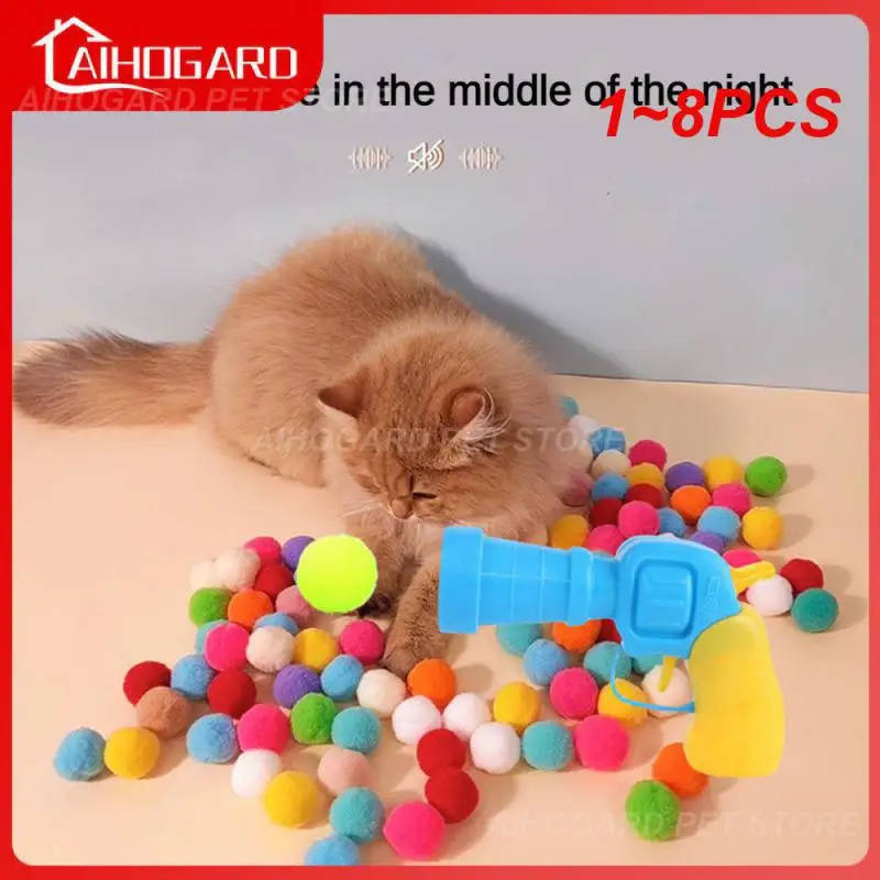

1 ~ 8 шт. забавная интерактивная игрушка для кошек с плюшевым шариком, обучающая игрушка, креативные котята, мини помпоны, игры, игрушки, товары для домашних животных, игрушки для