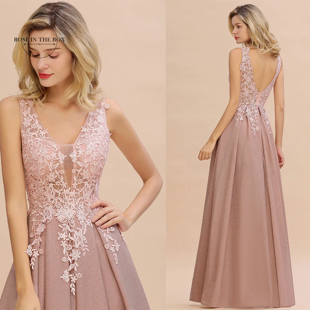 Vestido De Dama De Honor Largo De Gasa Boho Fucsia