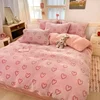 Winter Thick Warm Plush Flannel Duvet Cover Set Home Textiles Bed Linens Quilt Cover Sheet Pillowcase 4pc Queen Size Bedding Set 6