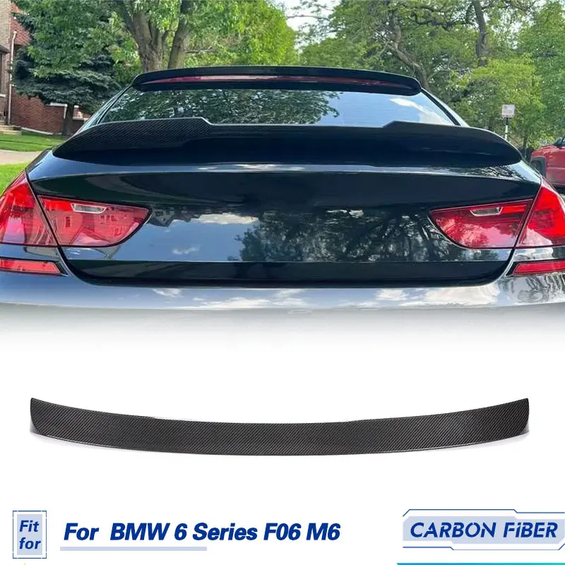 자동차 리어 루프 스포일러 립 윙, 탄소 섬유, BMW 6 시리즈 F06 M6 4 문짝 2012 - 2017 용, 리어 루프 스포일러 창 뚜껑 윙 립