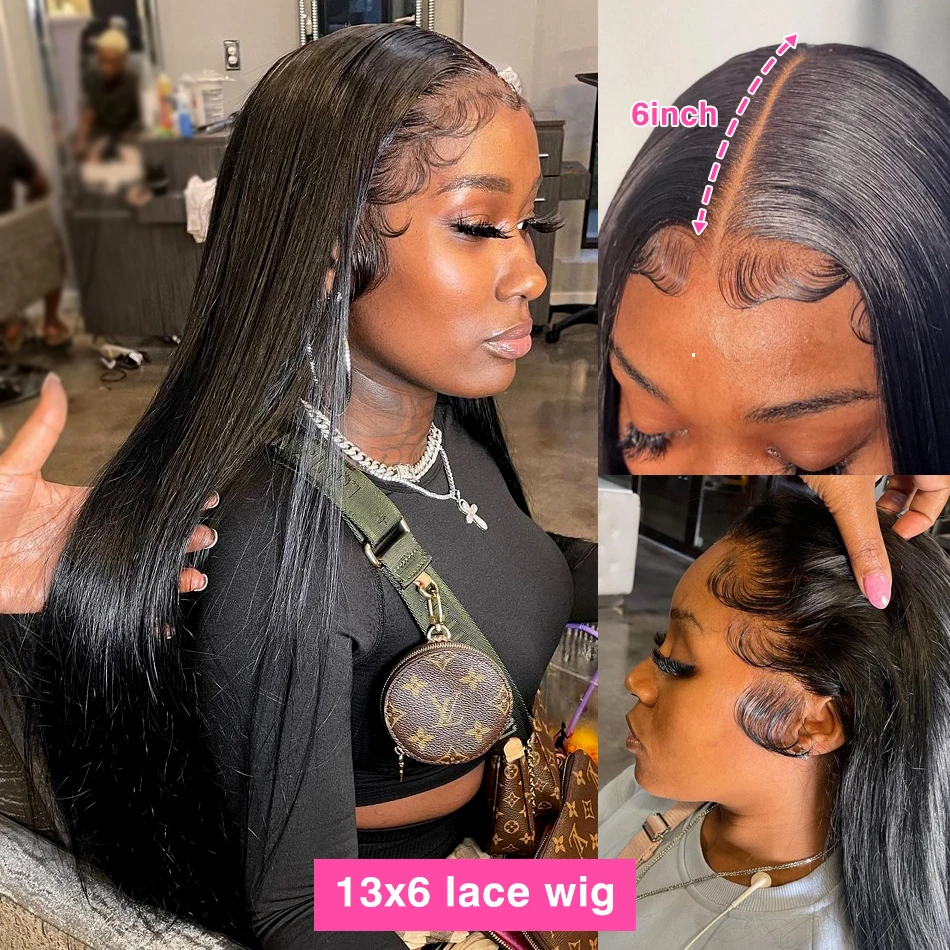 13x6 Hd Lace Frontal Wig 40 Inch Human Hair Wigs For Women Pre Plucked With Baby Hair 13x4 Straight Lace Front Wigs Human