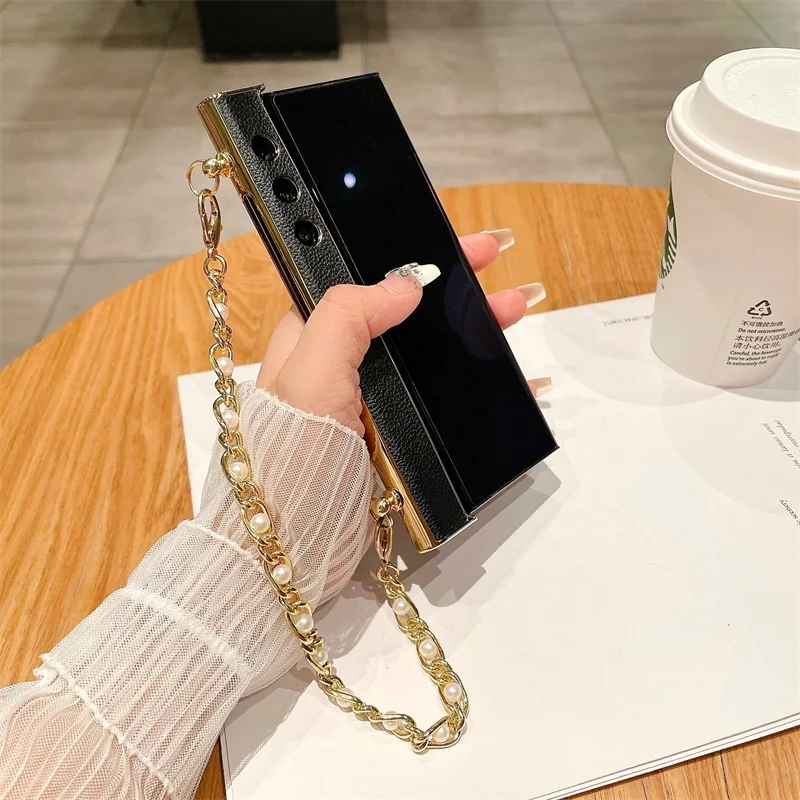 Bracelet Electroplated Frame PU Leather Phone Case For Honor V Purse Cover