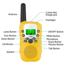 Talkie walkie portable pour enfants, 2 pièces, émetteur récepteur de téléphone portable, Interphone Radio, 6KM, Mini jouets, cadeaux pour garçons 
