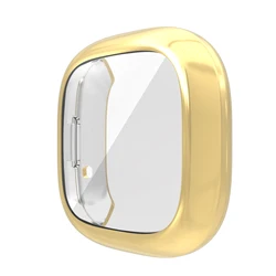 Premium Full - Screen TPU Protective Case for Smart Watch - Soft Plating Bumper Shell (Gold)