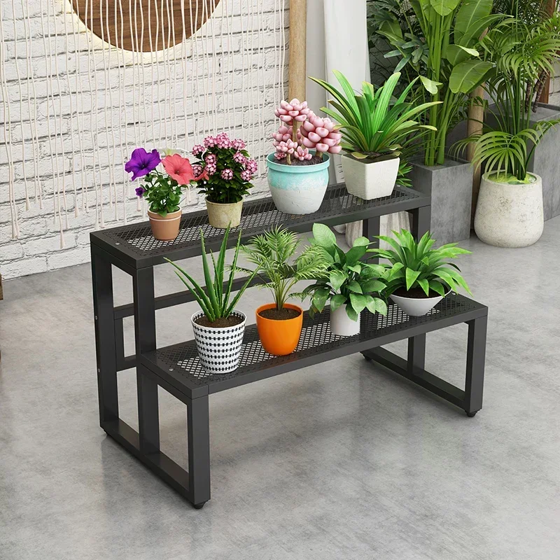 Commercial Black Flower Stand Metal Indoor Window Large Flower Stand Luxry Shelf Holder Mensole Per Piante Balcony Furniture