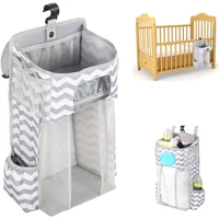 Changing Table Diaper Organizer – Baby Hanging Diaper Stacker Nursery Caddy Organizer for Cribs Playard Baby Essentials Storage