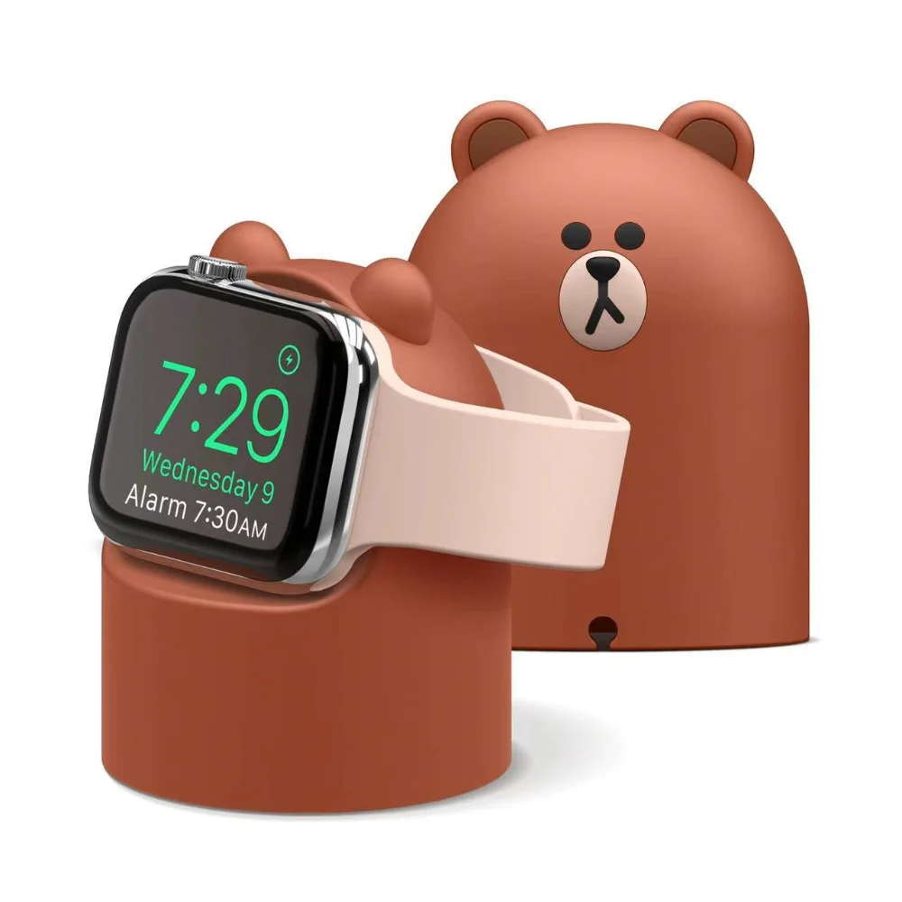 

Cartoon Charging Stand for Apple Watch 44mm 45mm 42mm 41mm 40mm 38mm Smart Watch Silicone Wireless Bracket Series 8 7 6 5 4 3 SE