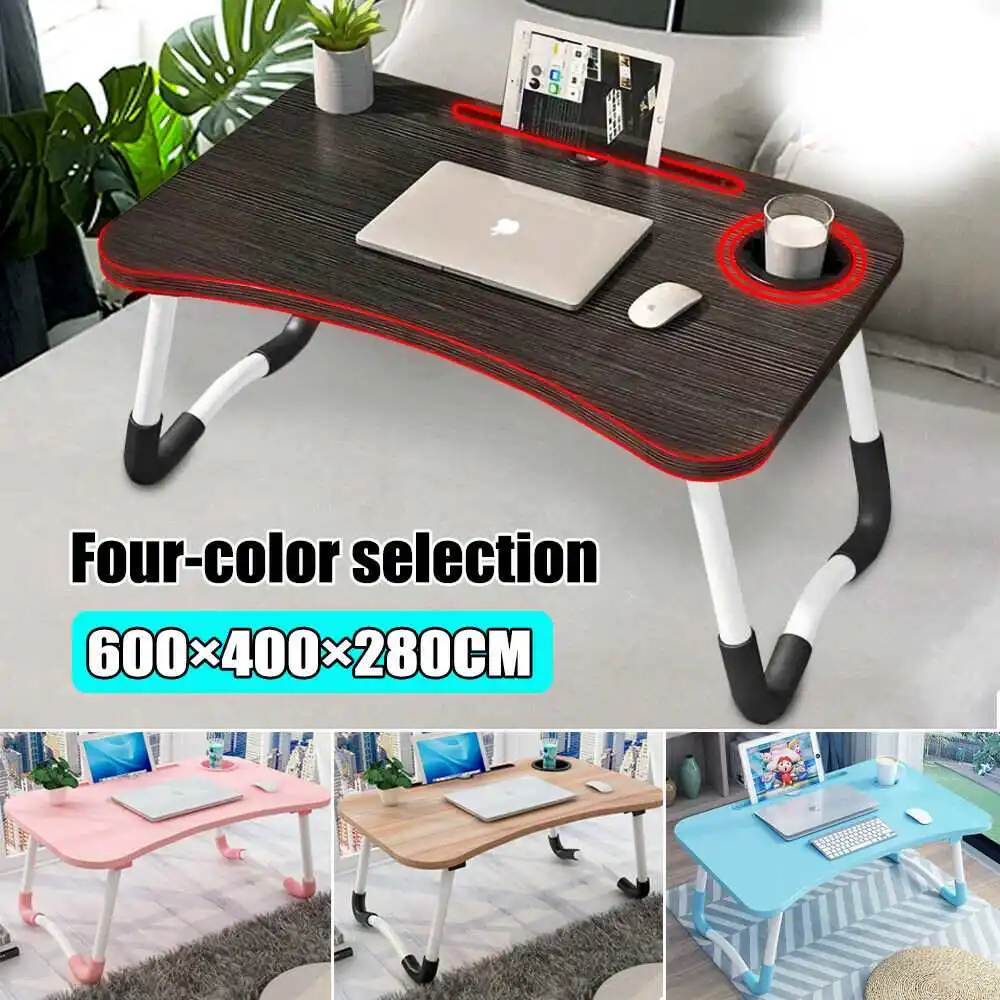 

60x40cm Portable Folding Laptop Stand Holder Study Table Lapdesk Foldable Computer Desk for TV Bed Sofa Tea Serving Tray Table