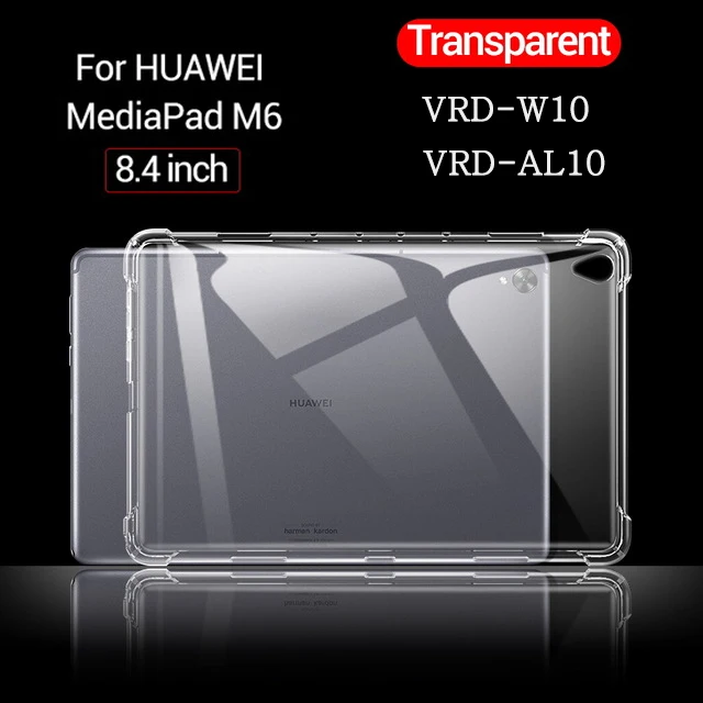 

Shockproof Silicone Shell For Huawei MediaPad M6 8.4 VRD-W10 VRD-AL10 Transparent Rubber Tablet Case Back Cover Flexible Bumper