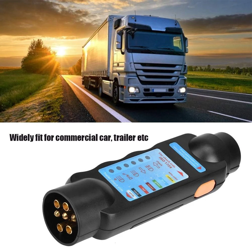 7 Pin 12V Car Truck Trailer Plug Socket Tester Trailer Tester Socket Easy To Carry