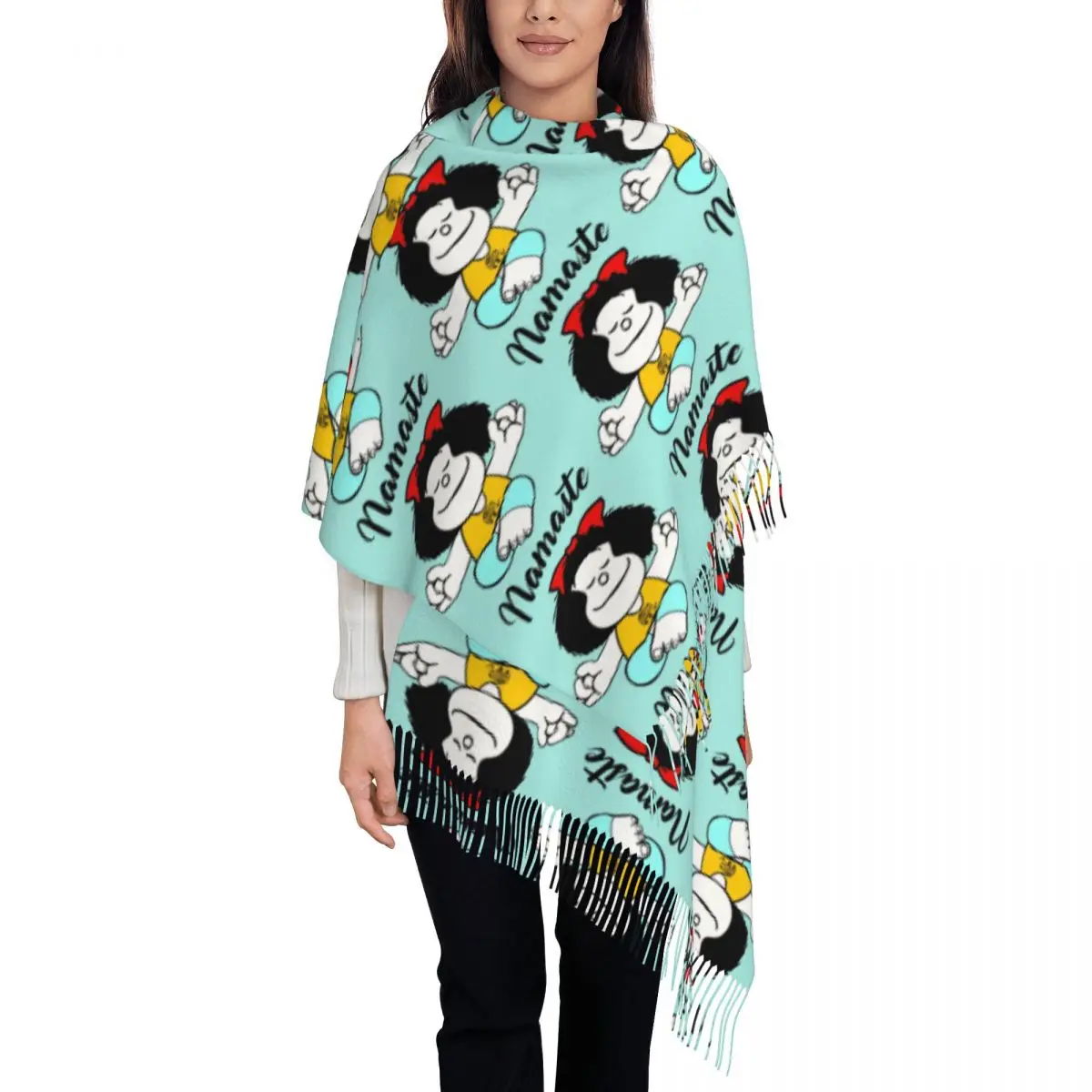 

Женский шарф с кисточками Mafalda Namaste длинный зимний женский Повседневный кашемировый шарф