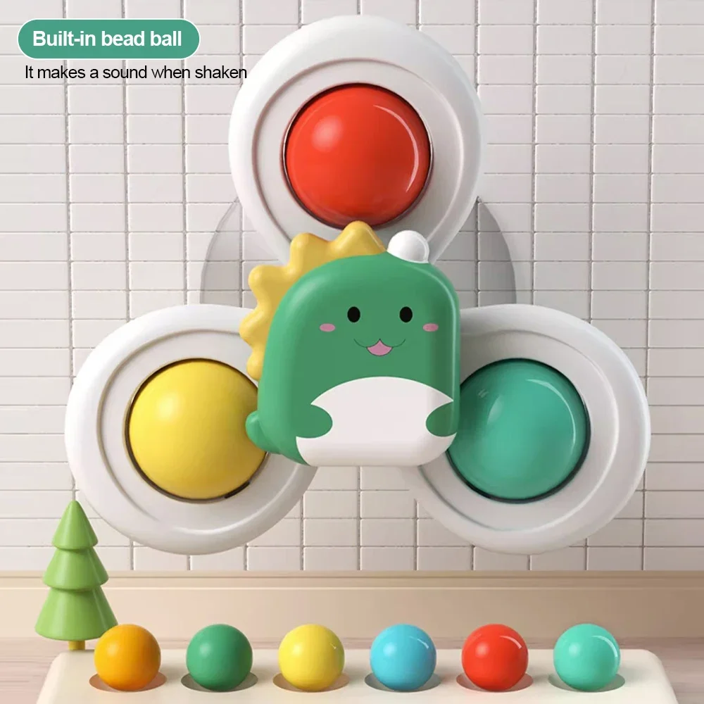 Suction Cup Spinner Toy Baby Bath Funny Game Educational Toys for Children Girls Boys Infant Sensory Stress Reliever Gifts 3PCS