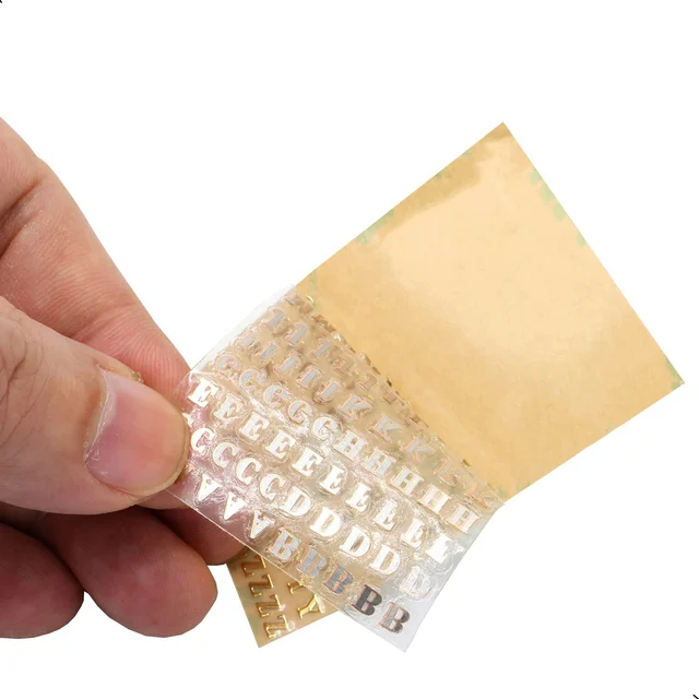 6 Lap Kicsi 0,12 Hüvelykes Ábécé Számú Matricák Csillogó Ötvözet Önmagasztó Betűk Arany/Ezüst (3 Mm) - Image 6