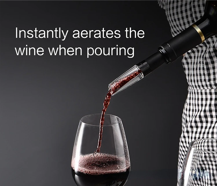 Description Picture 2 of item1/2 Pcs Stainless Steel Wine Decanter Fast Decanter Mini Wine Filter Air Intake Bottle Pourer Aerator for Home Bar Wine Decanter