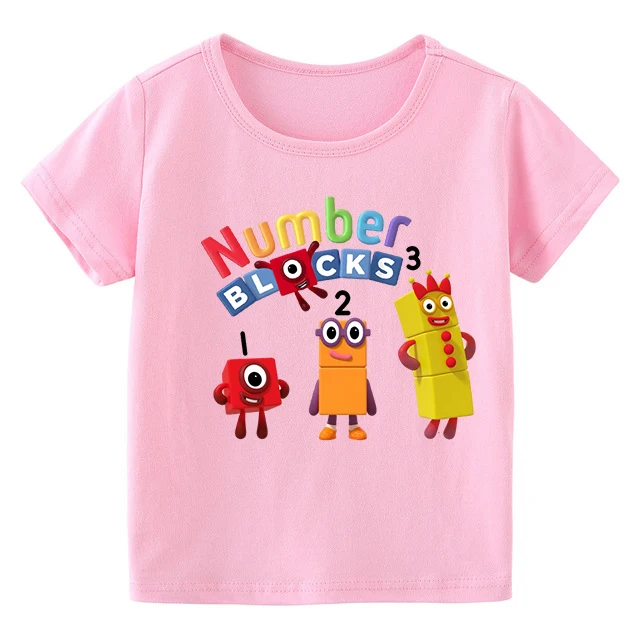 Cotton Cute Number  Clothes Kids Summer Fashion T-shirt Baby Boys Cartoon Tshirts Toddler Girls Short Sleeve Casual Tops