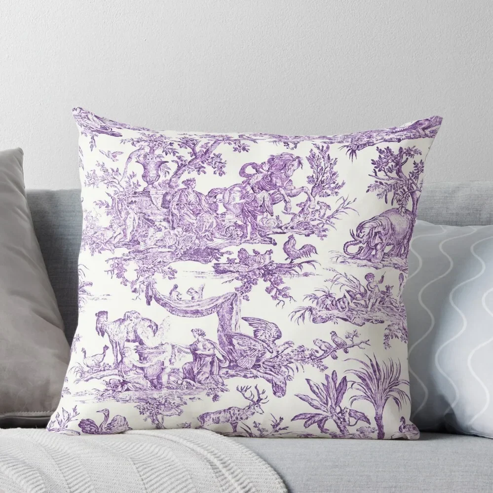 

Purple Toile - French Countryside - English Throw Pillow luxury sofa pillows luxury home accessories Cushion Cover Set