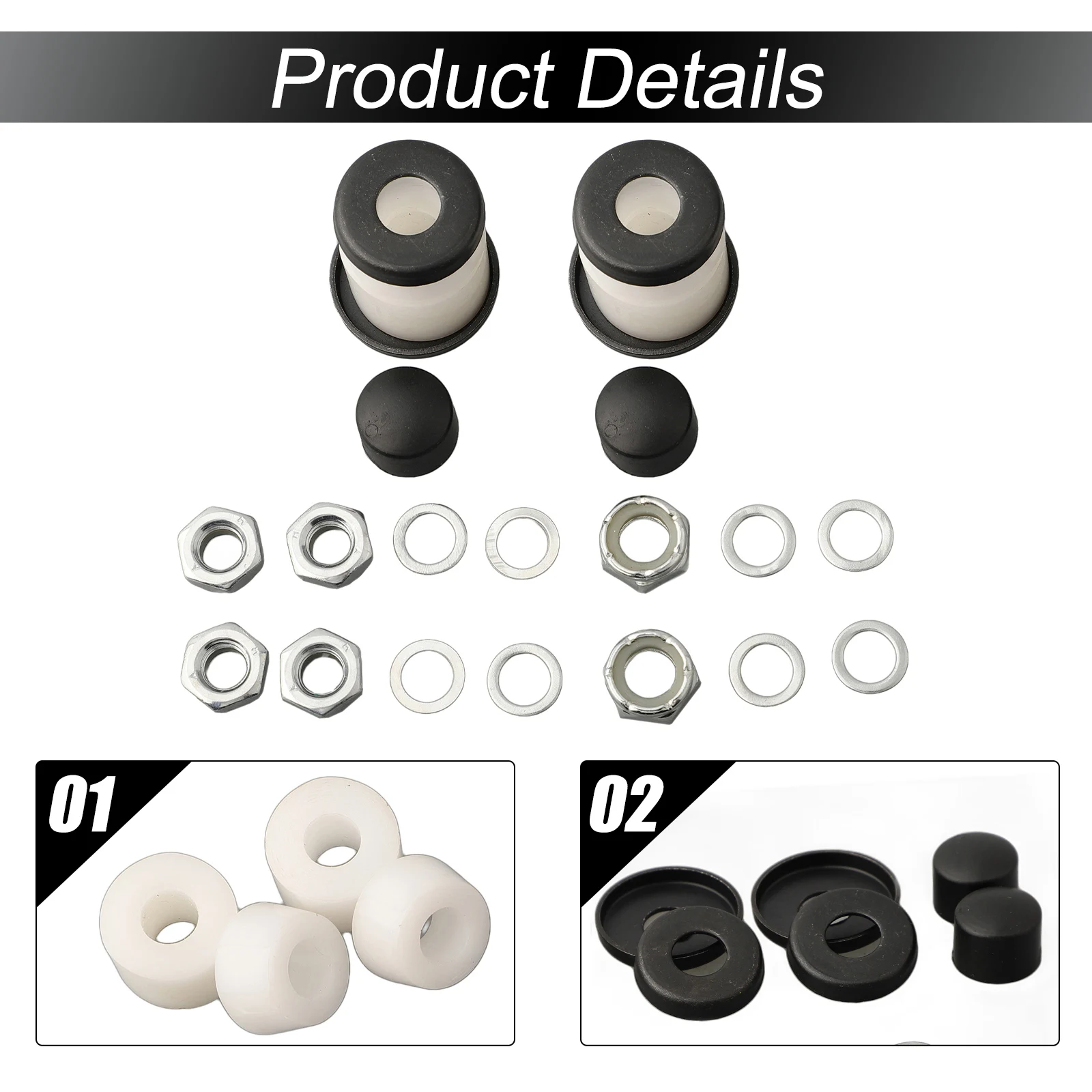 1Set Skateboard Buchse Dichtung Gummi Longboard Stoßdämpfer Lkw Rebuild-Kit Für 5 zoll-Vertex Dual Rocker halterung Skateboard – Detail 4