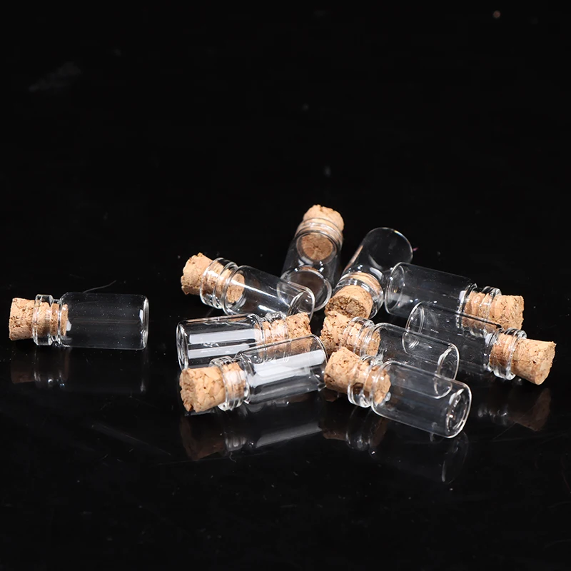 Glass Bottles Miniature Potion Bottle Mini Cork Glass Vials Wedding DIY Mini Drift Bottle Wishing Perfume 10 Pcs glass bottles mini glass bottles