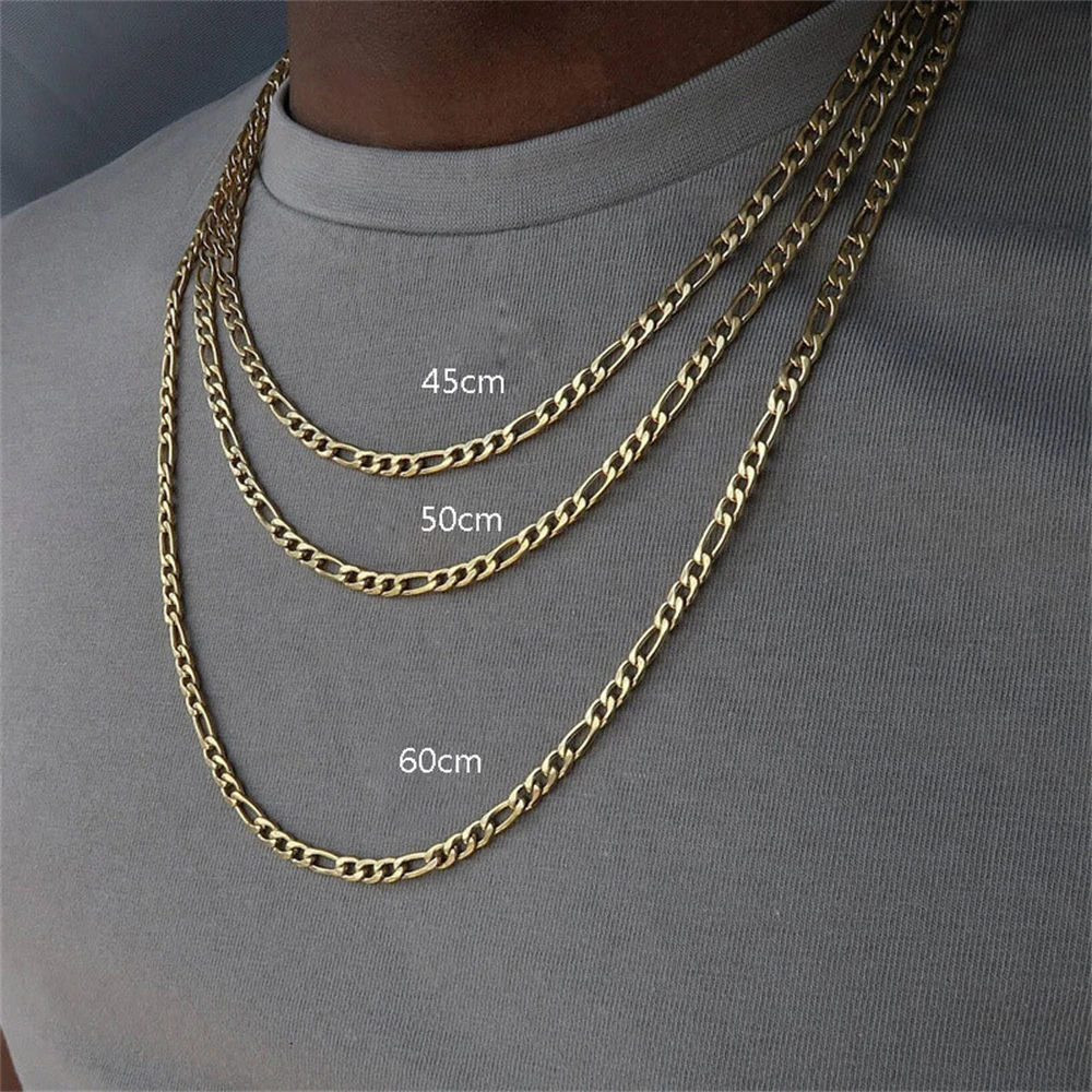 早期完売★Niro★CHAIN NECKLACE #65★Seventeen S.COUPS着用★ SUMENG New Punk Figaro Chain Necklace Silver Color Gold