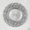 13inch Luxury Hollow Flower Tray Plastic Home Dining Plate Wedding Dessert Cake Tray Western Steak Kitchen Dish Charger 100pcs 5