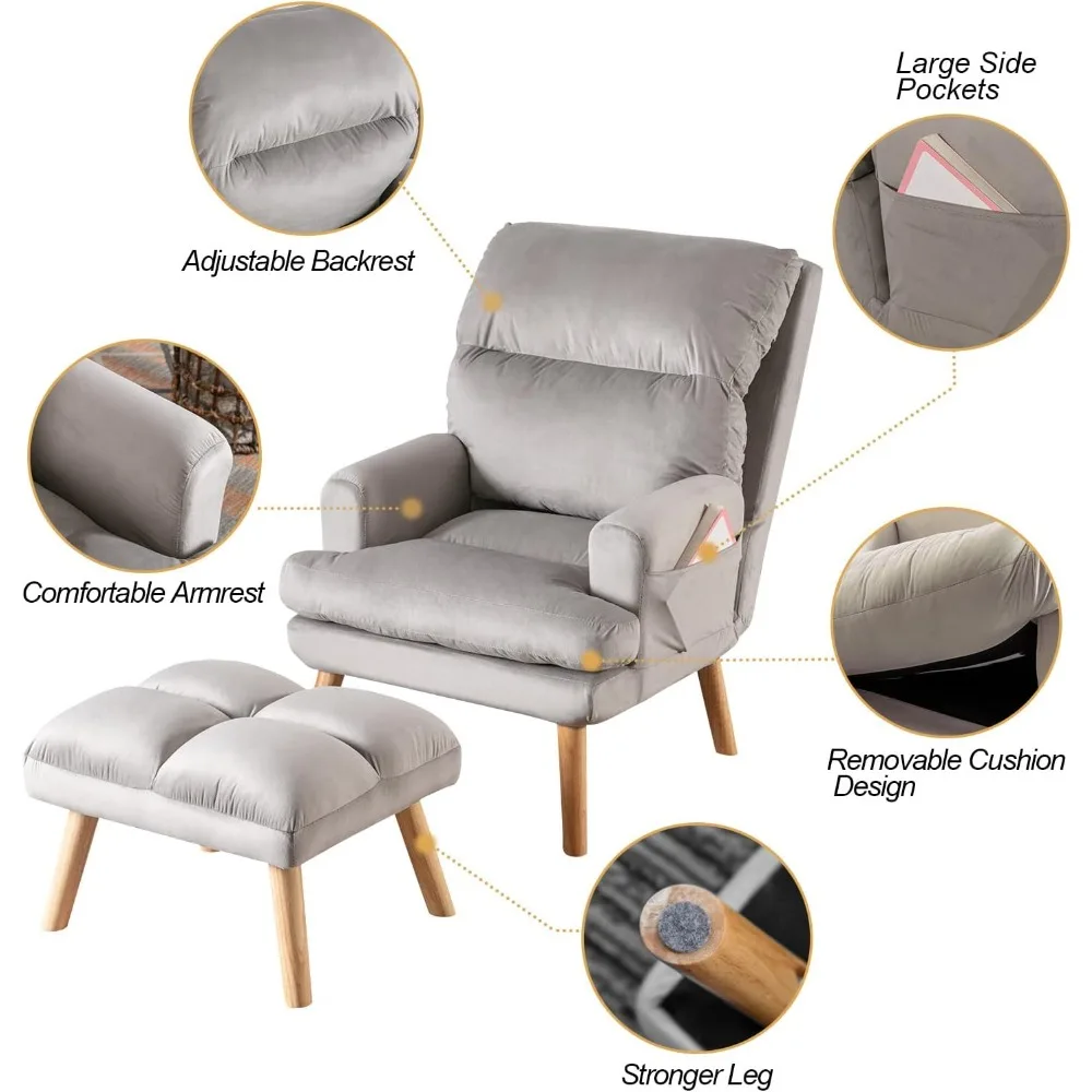 Accent Chair with Ottoman, Lounge Chair 5