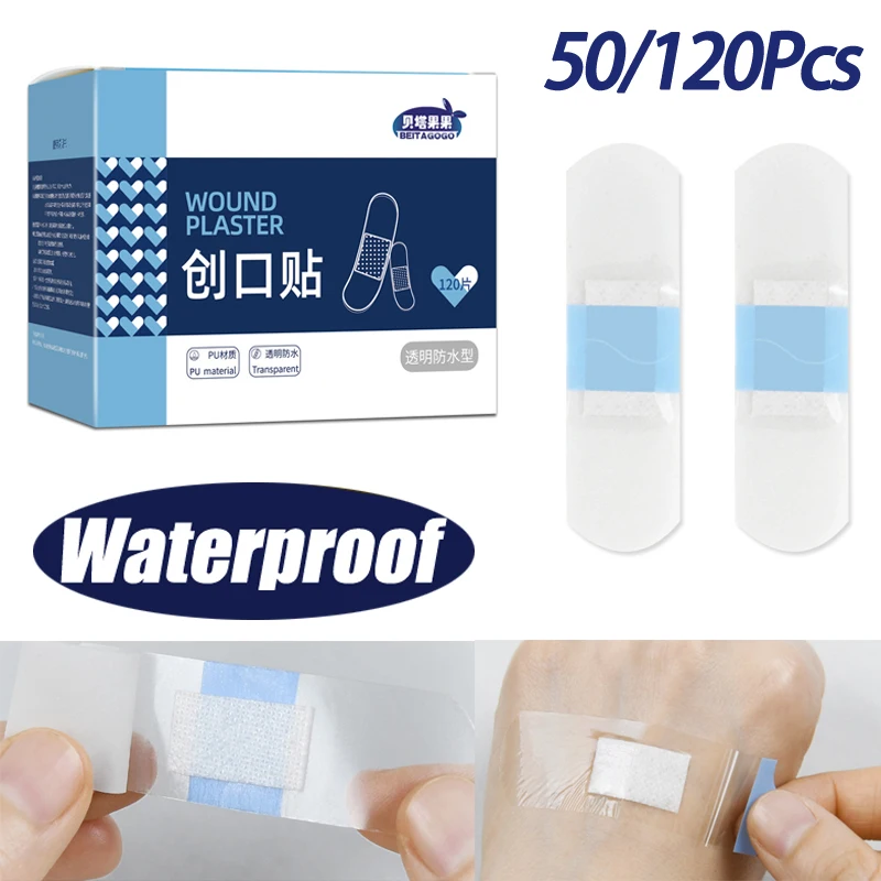 120/50 قطعة بولي PU مقاوم للماء الفرقة المعونة لاصق شرائط طبية الجص لرياضة الجرح الاستحمام شفافة الفرقة الإيدز
