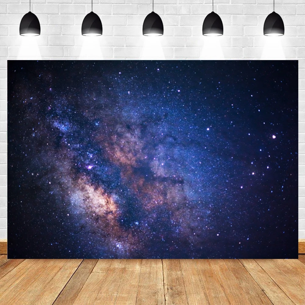 Fundo da Galáxia Cósmica Céu Estrelado Estrelas Via Láctea Universo Espaço Tema Foto de Fundo Festa de Aniversário Bandeira - Image 3