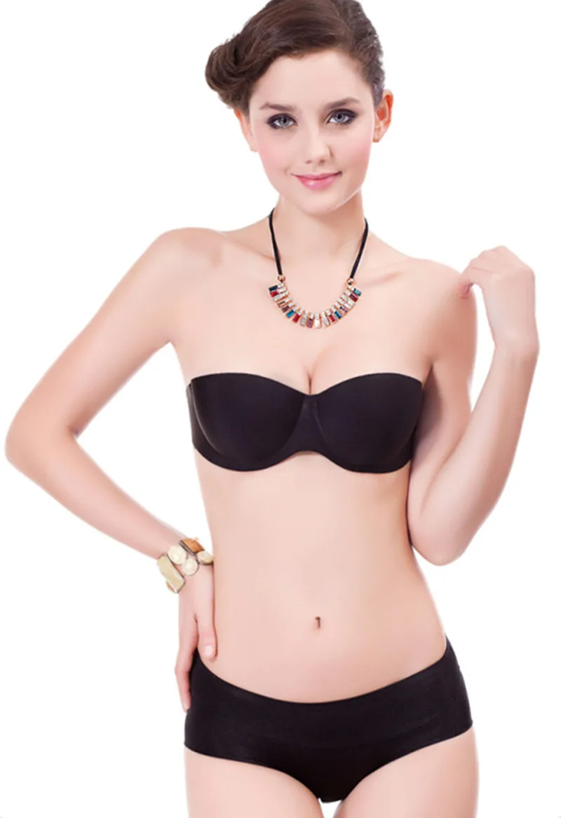 Женское мягкое бесшовное нижнее белье без бретелек, невидимый бюстгальтер