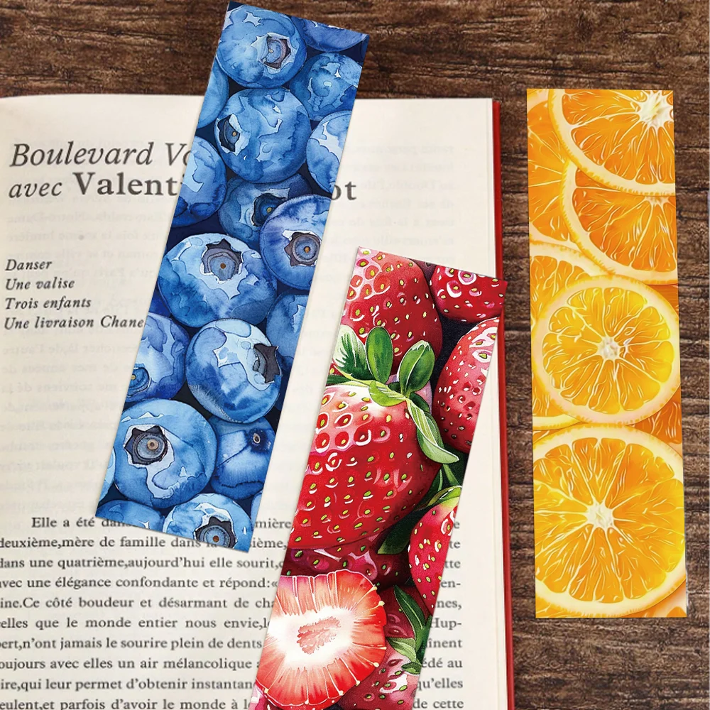 30pcs colorful fruit bookmarks Reading pages Books Labeling paper cards Students creative gifts Page Labeling bookmarks