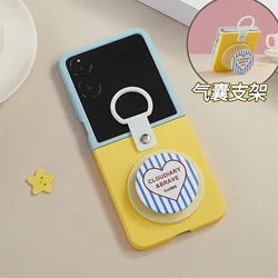Vibrant Color Block Magnetic Case with Silicone Ring Animal Bracket - Motorola Razr 70 (D)