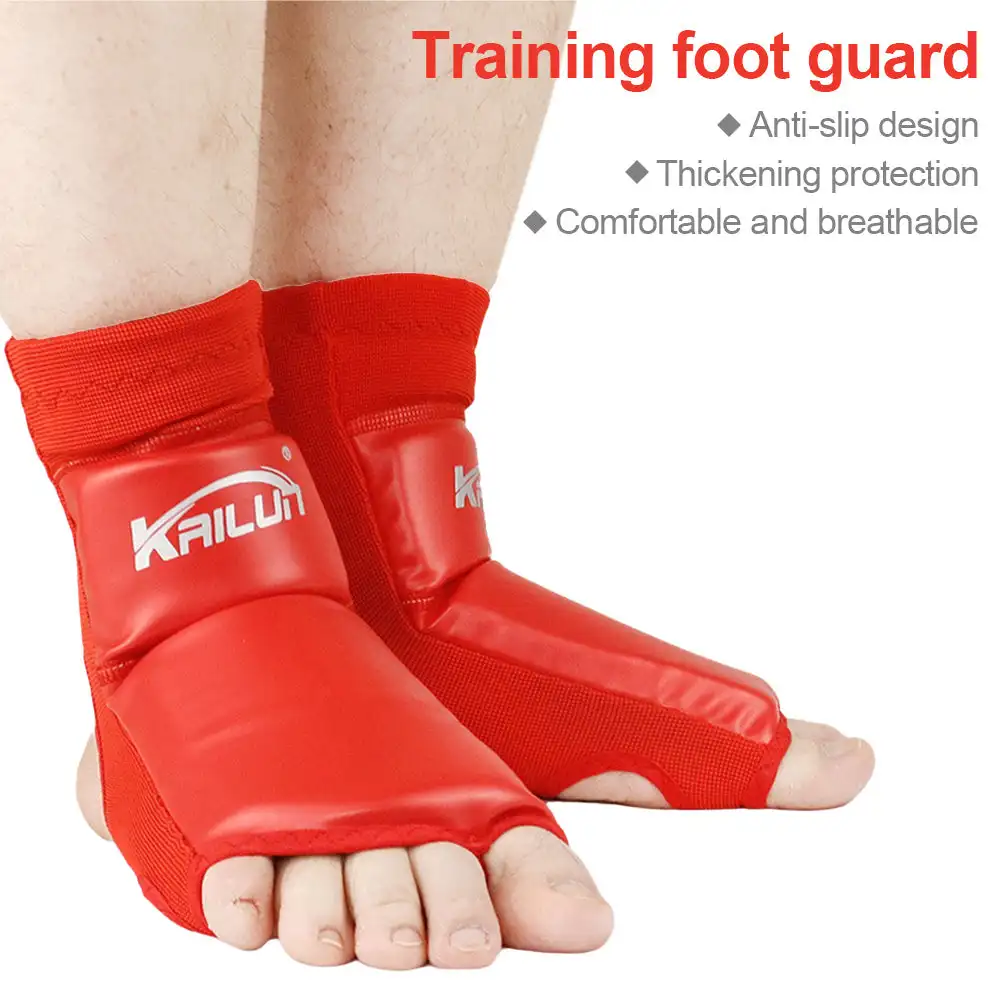 PU Leather MMA Boxing Muay Thai Foot Insteps Guards Feet Protector Martial Arts Wushu Sanda Training Protective Gear boxing foot guards