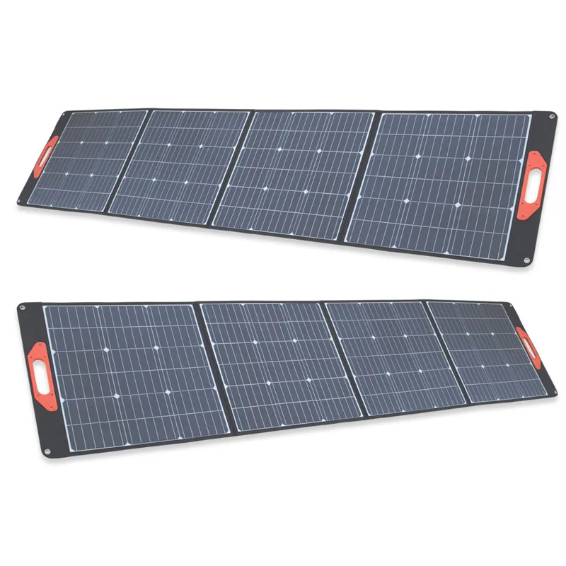 

Factory direct ETFE mono camping solar charger portable power supply 200W foldable solar panel