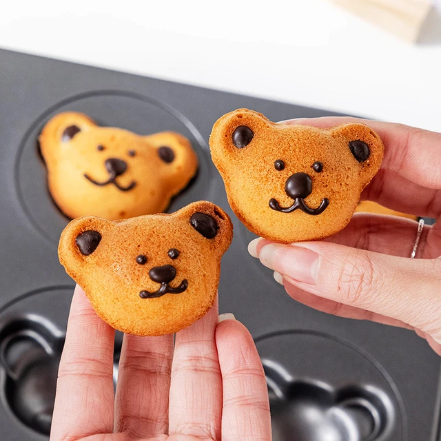 9 Cavity Mini Bear-shaped Carbon Steel Muffin Pan Cute Bear Bakeware  Madeleine Baking Pan Biscuit Candy Mold Baking Accessories - AliExpress